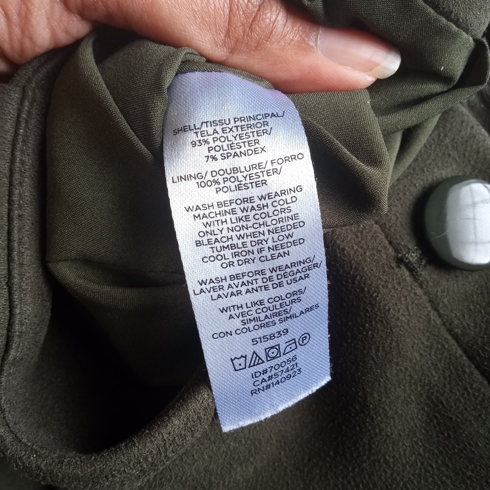 Loft Ann Taylor Suede Dark Olive Green Front Button A-line Mini Skirt - Picture 9 of 9